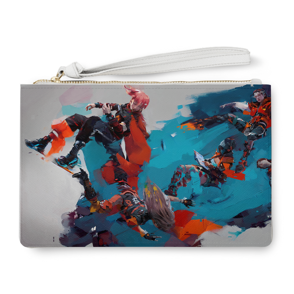 Homework for the Falling Saffiano Clutch Bag - Haze Long Fine Art and Resources Store