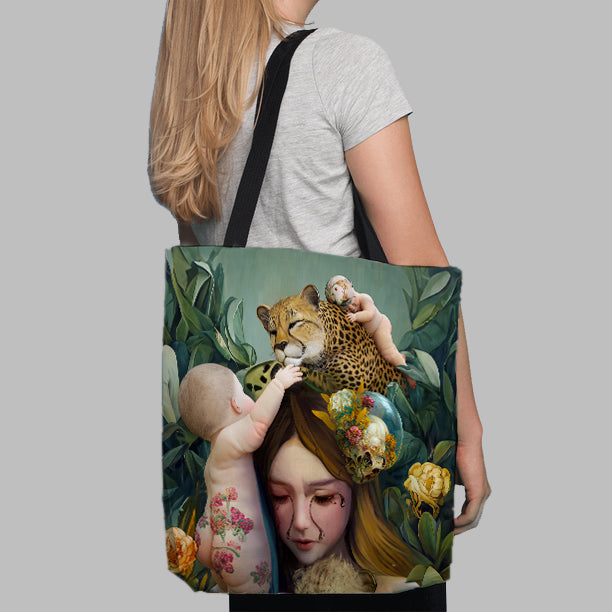 Black Tears Tote Bag - Haze Long Fine Art and Resources Store