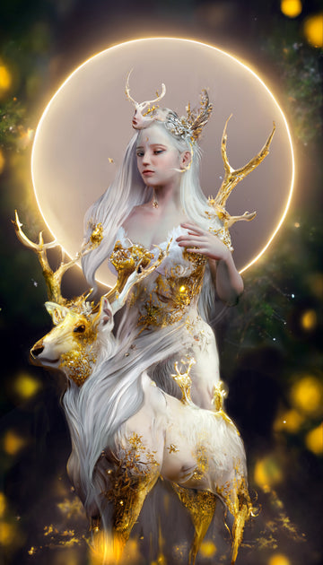 🌙The Divination of the Deer Goddess🌙 Print - Haze Long Fine Art and Resources Store